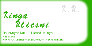 kinga ulicsni business card